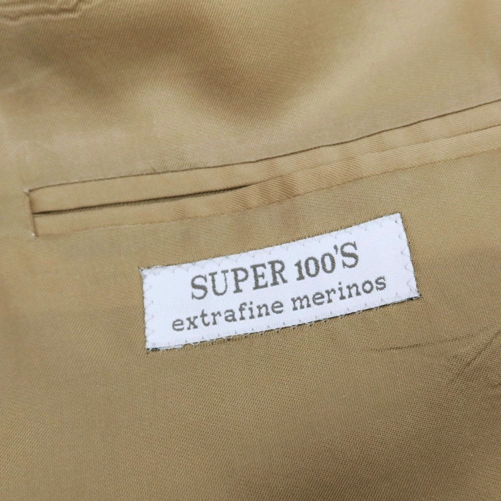 【中古】コルネリアーニ CORNELIANI SUPER100’S ウール チェック 3B テーラードジャケット ベージュxブラウン【サイズ48】【 状態ランクD 】【 メンズ 】 [APD]