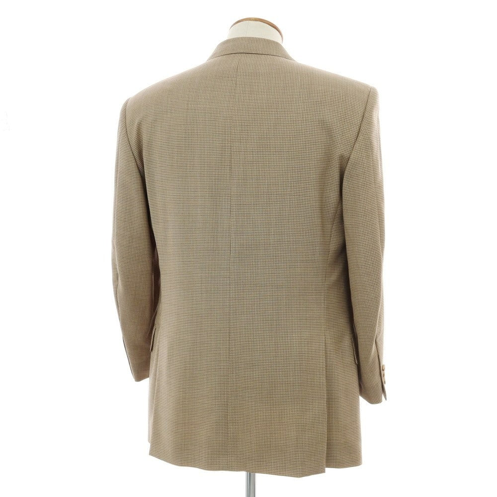 【中古】コルネリアーニ CORNELIANI SUPER100’S ウール チェック 3B テーラードジャケット ベージュxブラウン【サイズ48】【 状態ランクD 】【 メンズ 】[BPD]