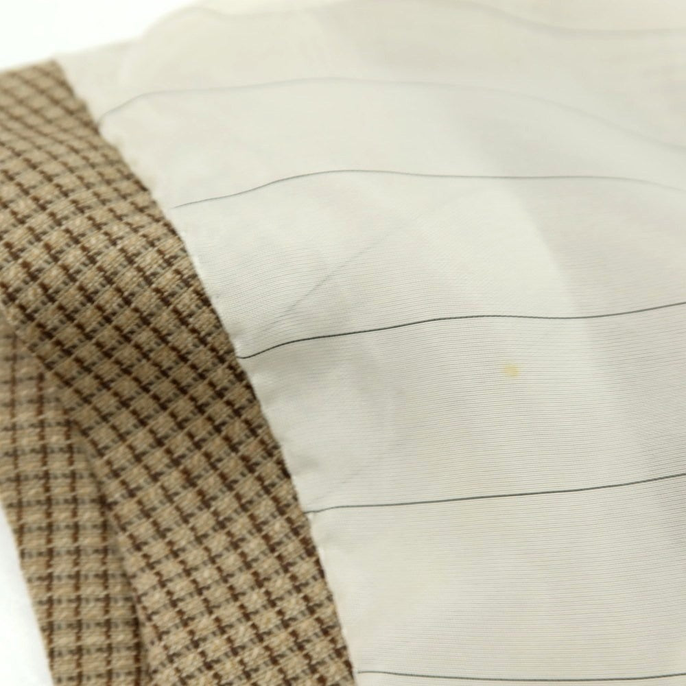 【中古】コルネリアーニ CORNELIANI SUPER100’S ウール チェック 3B テーラードジャケット ベージュxブラウン【サイズ48】【 状態ランクD 】【 メンズ 】[BPD]