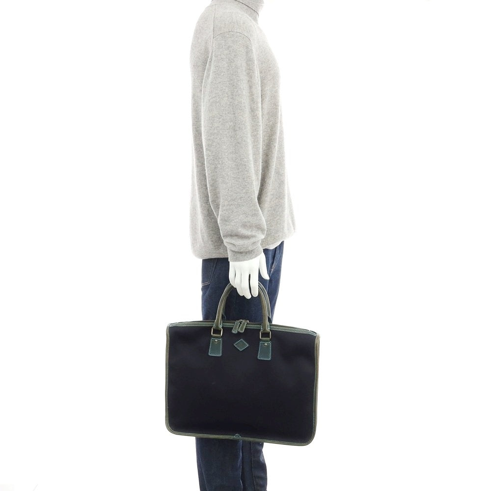 【SALE10%OFF/返品不可】【中古】ブルックリン ミュージアム BROOKLYN MUSEUM キャンバス×レザー ブリーフケース ネイビー【 状態ランクC 】【 メンズ 】