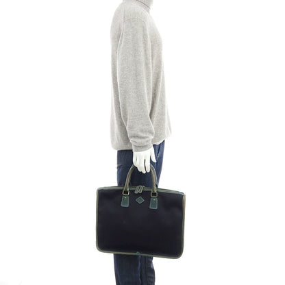 【SALE10%OFF/返品不可】【中古】ブルックリン ミュージアム BROOKLYN MUSEUM キャンバス×レザー ブリーフケース ネイビー【 状態ランクC 】【 メンズ 】