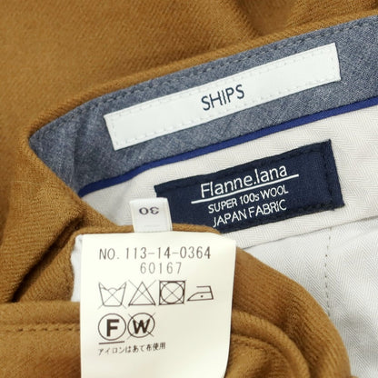 【中古】シップス SHIPS SUPER100’S ウール フランネル カジュアルスラックスパンツ ライトブラウン【 30 】【 状態ランクB 】【 メンズ 】