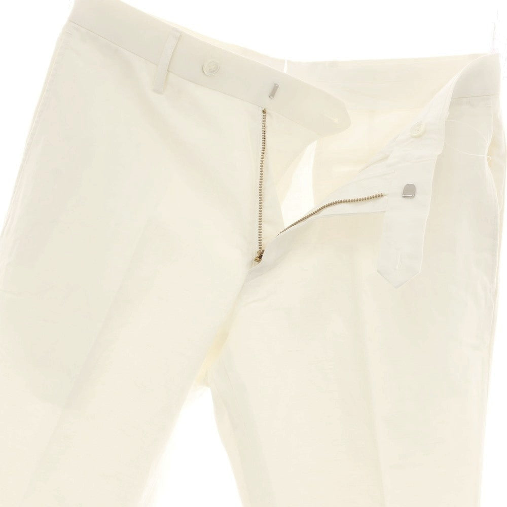 【中古】エディフィス EDIFICE ストレッチ コットンリネン カジュアルスラックスパンツ ホワイト【サイズ46】【 状態ランクB 】【 メンズ 】