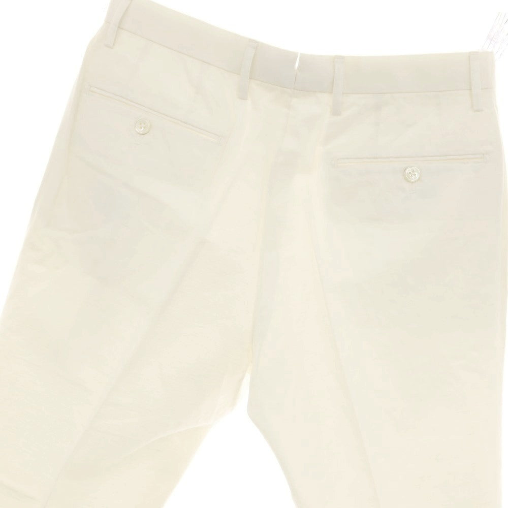 【中古】エディフィス EDIFICE ストレッチ コットンリネン カジュアルスラックスパンツ ホワイト【サイズ46】【 状態ランクB 】【 メンズ 】