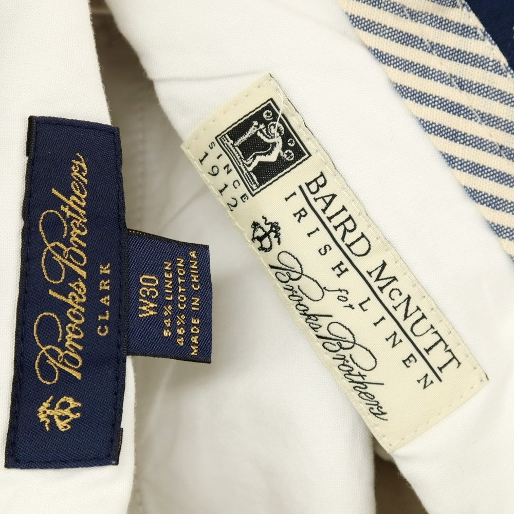 【中古】ブルックスブラザーズ Brooks Brothers リネンコットン カジュアルスラックスパンツ ベージュ【 30 】【 状態ランクB 】【 メンズ 】 []