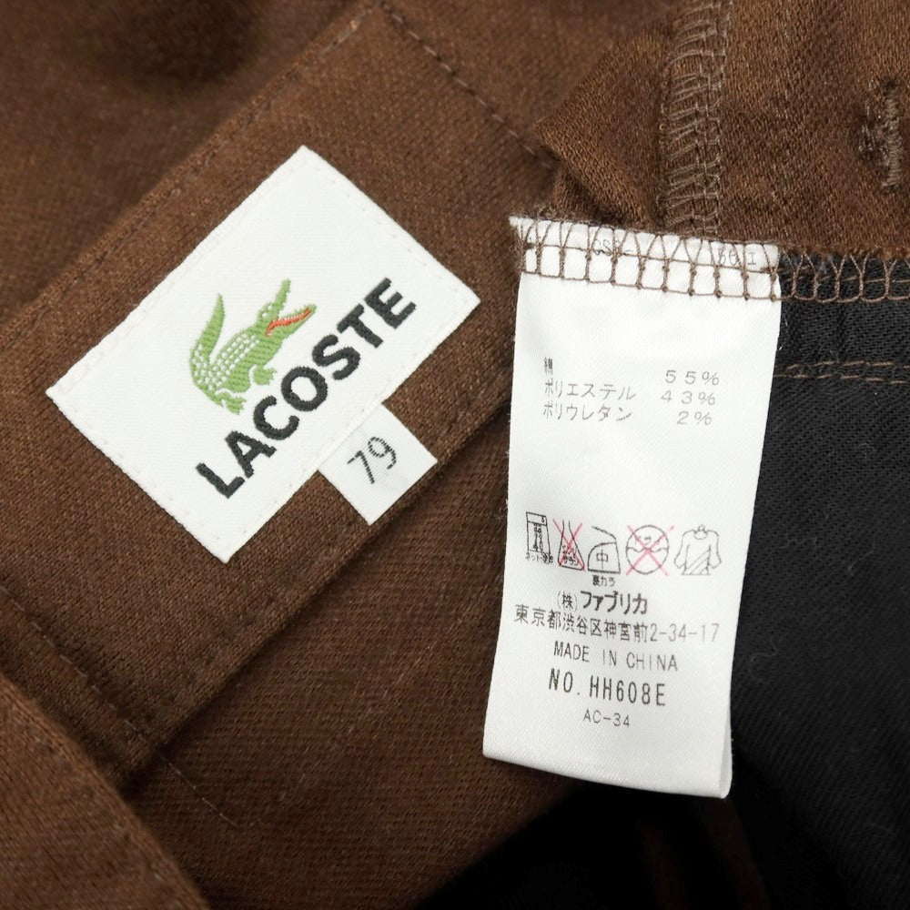【中古】ラコステ LACOSTE コットンポリエステル ジャージー 5ポケットパンツ ブラウン【 サイズ79 】【 状態ランクB 】【 メンズ 】 [BPD]