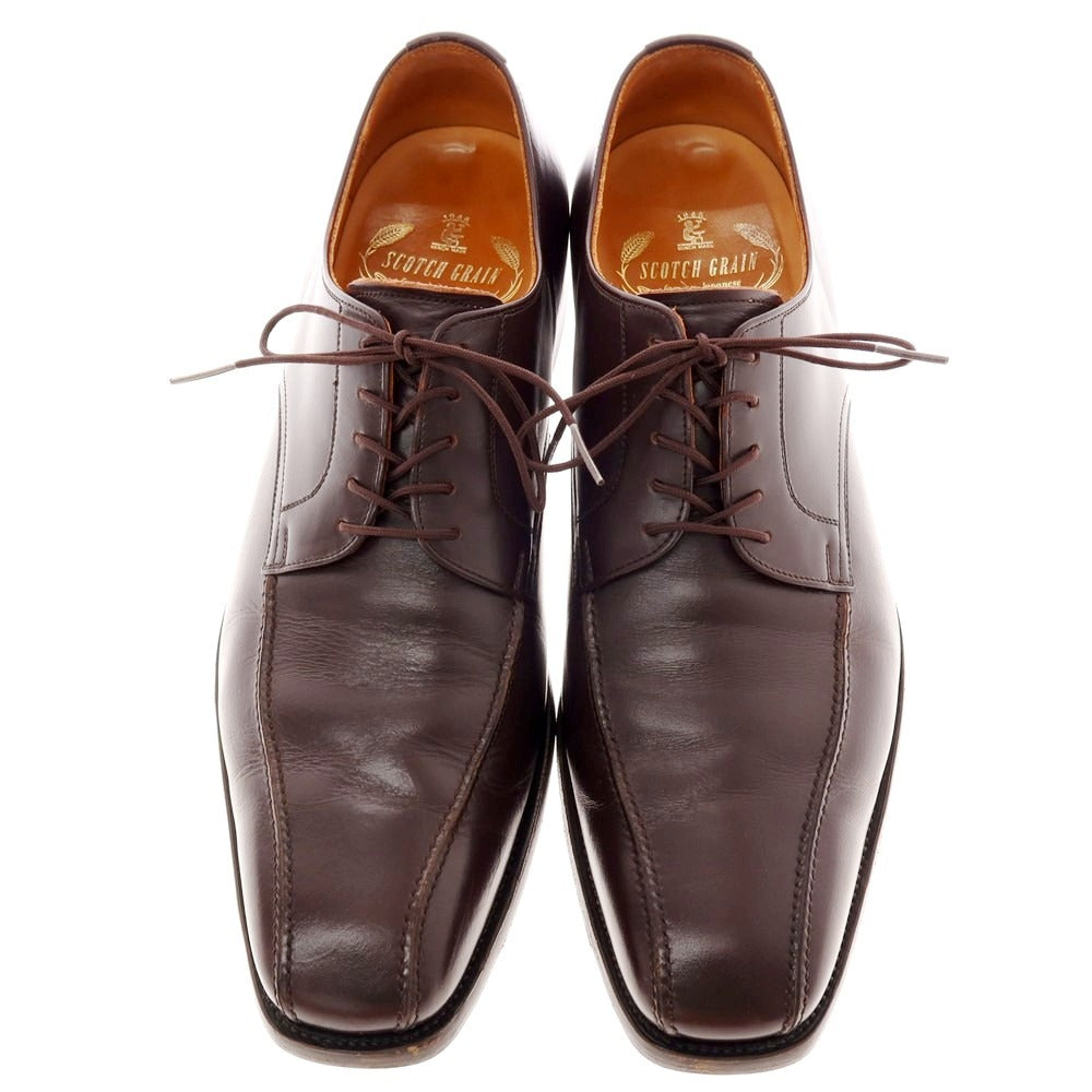 【中古】スコッチグレイン SCOTCH GRAIN スワールモカシン ドレスシューズ ダークブラウン【 25 1/2 EE 】【 状態ランクC 】【 メンズ 】