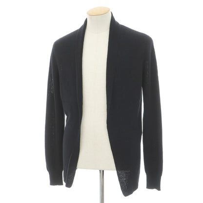 【中古】ロベルトコリーナ ROBERTO COLLINA コットンリネン ショールカラー リブ編み カーディガン ブラック【サイズ44】【 状態ランクB 】【 メンズ 】