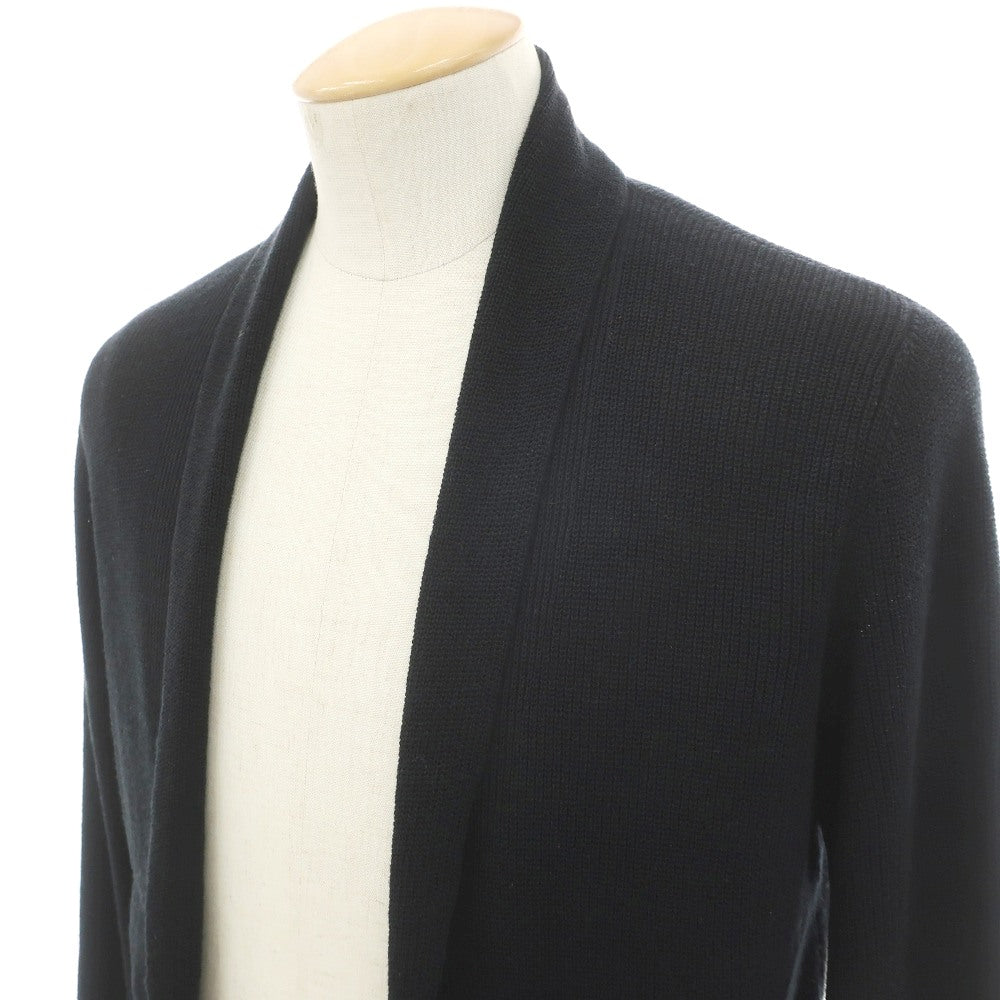 【中古】ロベルトコリーナ ROBERTO COLLINA コットンリネン ショールカラー リブ編み カーディガン ブラック【サイズ44】【 状態ランクB 】【 メンズ 】