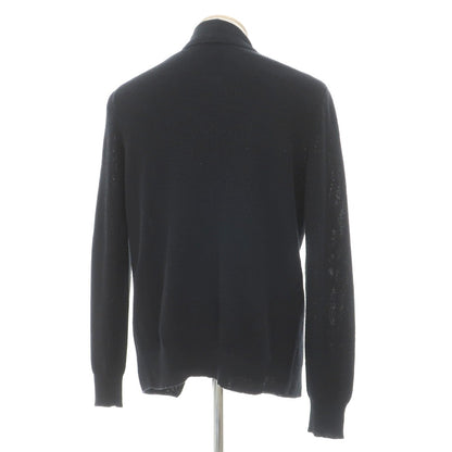【中古】ロベルトコリーナ ROBERTO COLLINA コットンリネン ショールカラー リブ編み カーディガン ブラック【サイズ44】【 状態ランクB 】【 メンズ 】