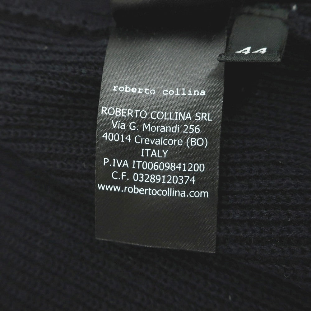 【中古】ロベルトコリーナ ROBERTO COLLINA コットンリネン ショールカラー リブ編み カーディガン ブラック【サイズ44】【 状態ランクB 】【 メンズ 】