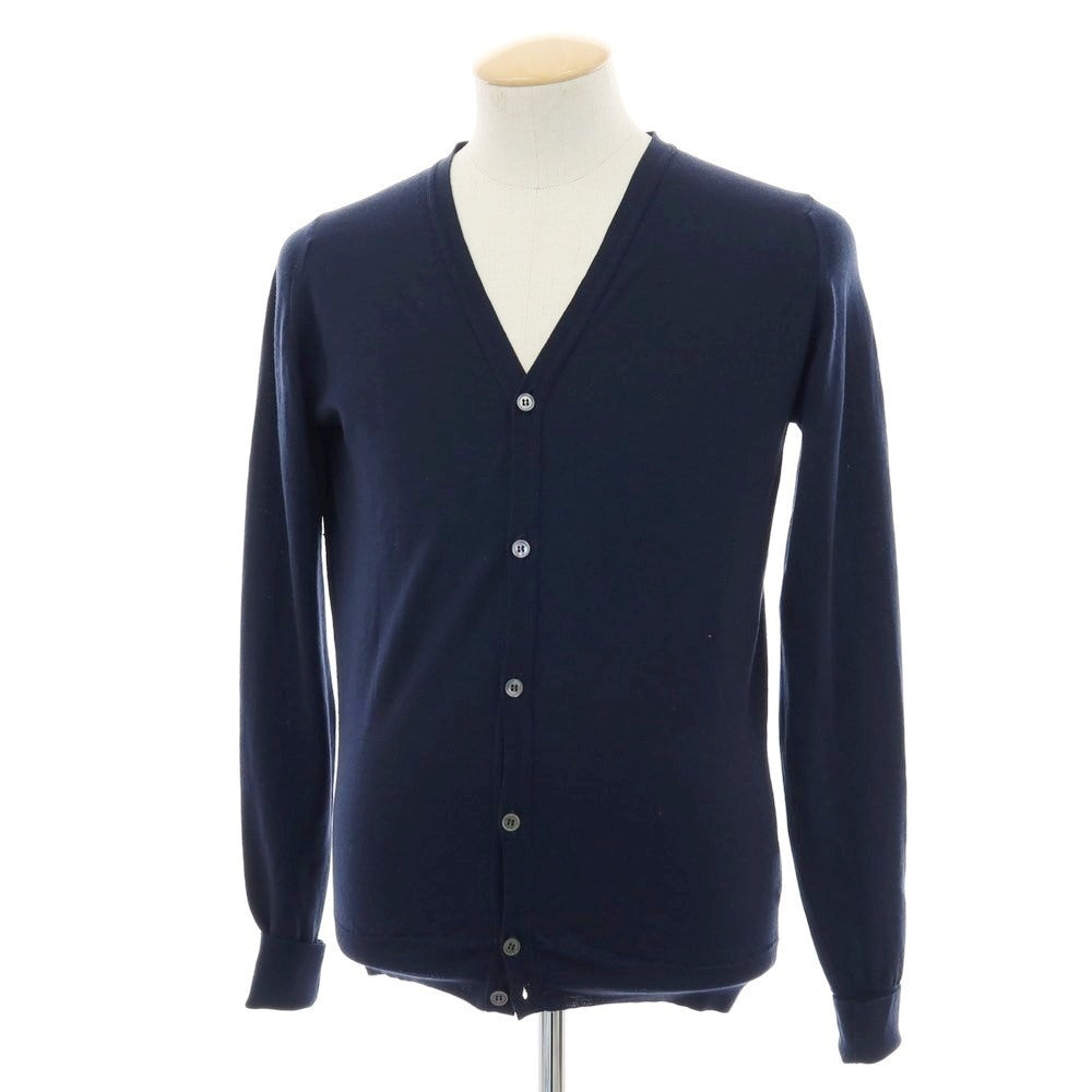 【中古】ジョンスメドレー JOHN SMEDLEY ハイゲージ ウール カーディガン ネイビー【 S 】【 状態ランクB 】【 メンズ 】
