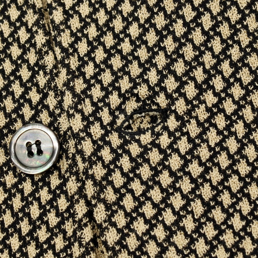 【中古】【未使用】ジェイワークス J.WORKS アクリルナイロンコットン 2B ニットジャケット ベージュxブラック【サイズ46】【 状態ランクS 】【 メンズ 】