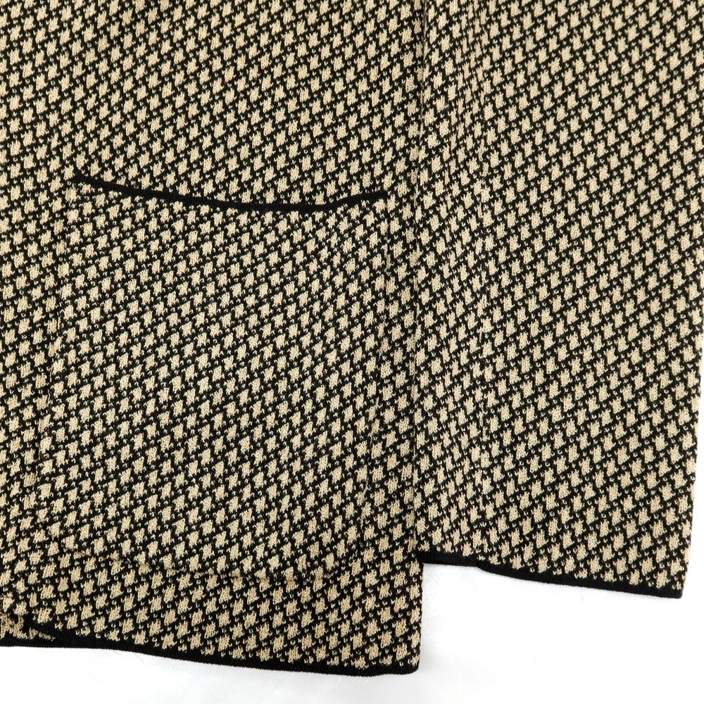 【中古】【未使用】ジェイワークス J.WORKS アクリルナイロンコットン 2B ニットジャケット ベージュxブラック【サイズ46】【 状態ランクS 】【 メンズ 】