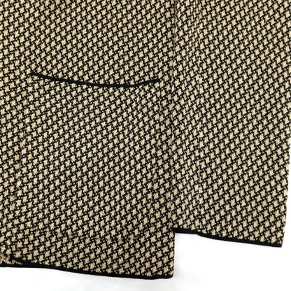 【中古】【未使用】ジェイワークス J.WORKS アクリルナイロンコットン 2B ニットジャケット ベージュxブラック【サイズ46】【 状態ランクS 】【 メンズ 】