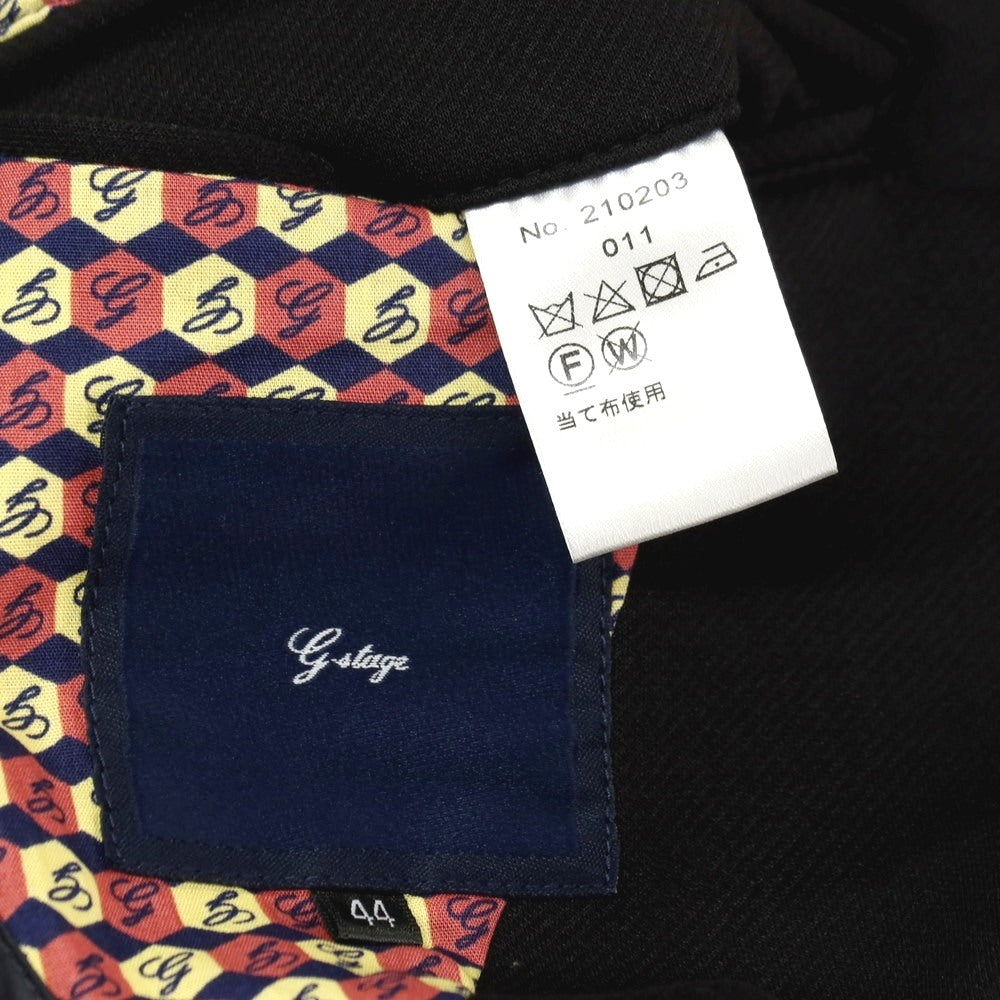 【中古】【未使用】ジーステージ g-stage ポリエステルレーヨンポリウレタン ダンボールニット 2B カジュアルジャケット ブラック【サイズ44】【 状態ランクS 】【 メンズ 】