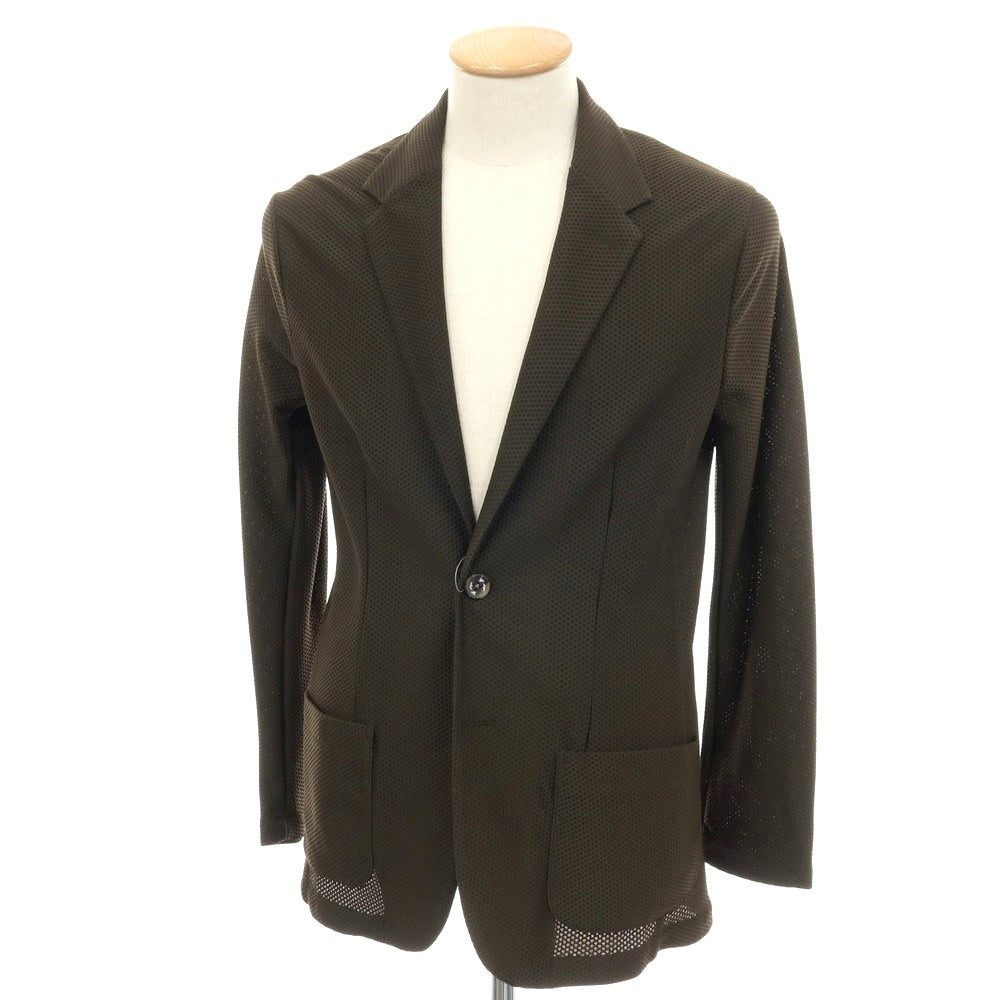 【中古】【未使用】ジーステージ g-stage ストレッチ ナイロン ハニカムメッシュ 2B カジュアルジャケット ダークオリーブグリーン【サイズ44】【 状態ランクS 】【 メンズ 】