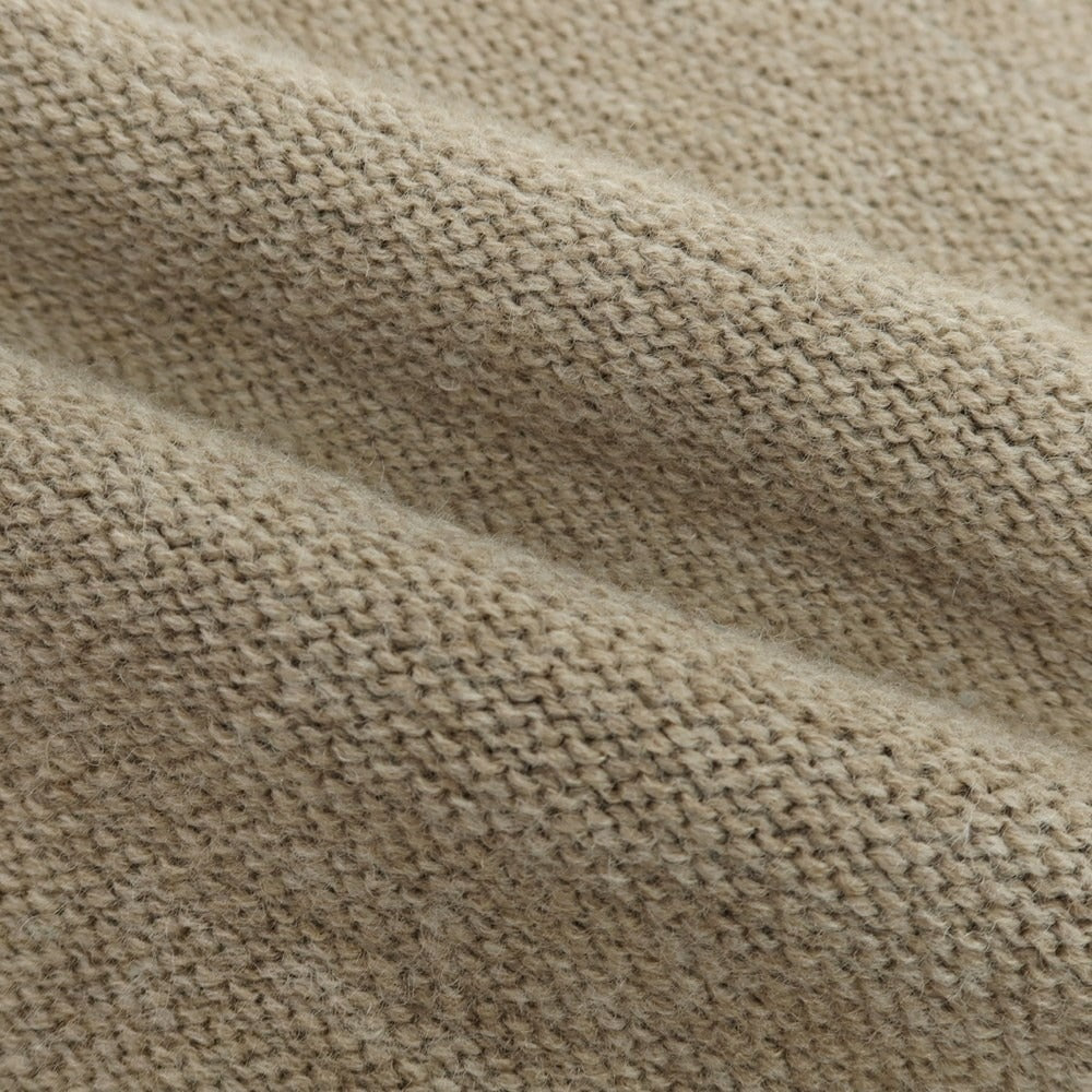 【中古】バーク BARK ダメージ加工 ウール モックネック プルオーバーニット ベージュ【 XS 】【 状態ランクB 】【 メンズ 】