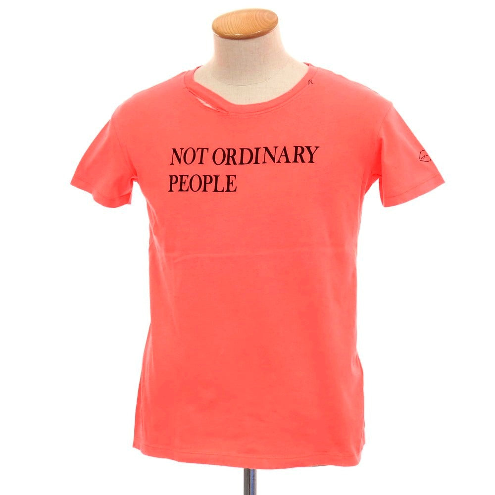【中古】【未使用】リプレイ REPLAY ダメージ加工 コットン クルーネック 半袖Ｔシャツ 蛍光コーラル系【サイズXS】【 状態ランクS 】【 メンズ 】[DPD]