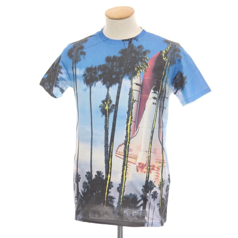【中古】【未使用】リプレイ REPLAY コットン プリント クルーネック 半袖Ｔシャツ ホワイトxブルー【 S 】【 状態ランクS 】【 メンズ 】[APD]