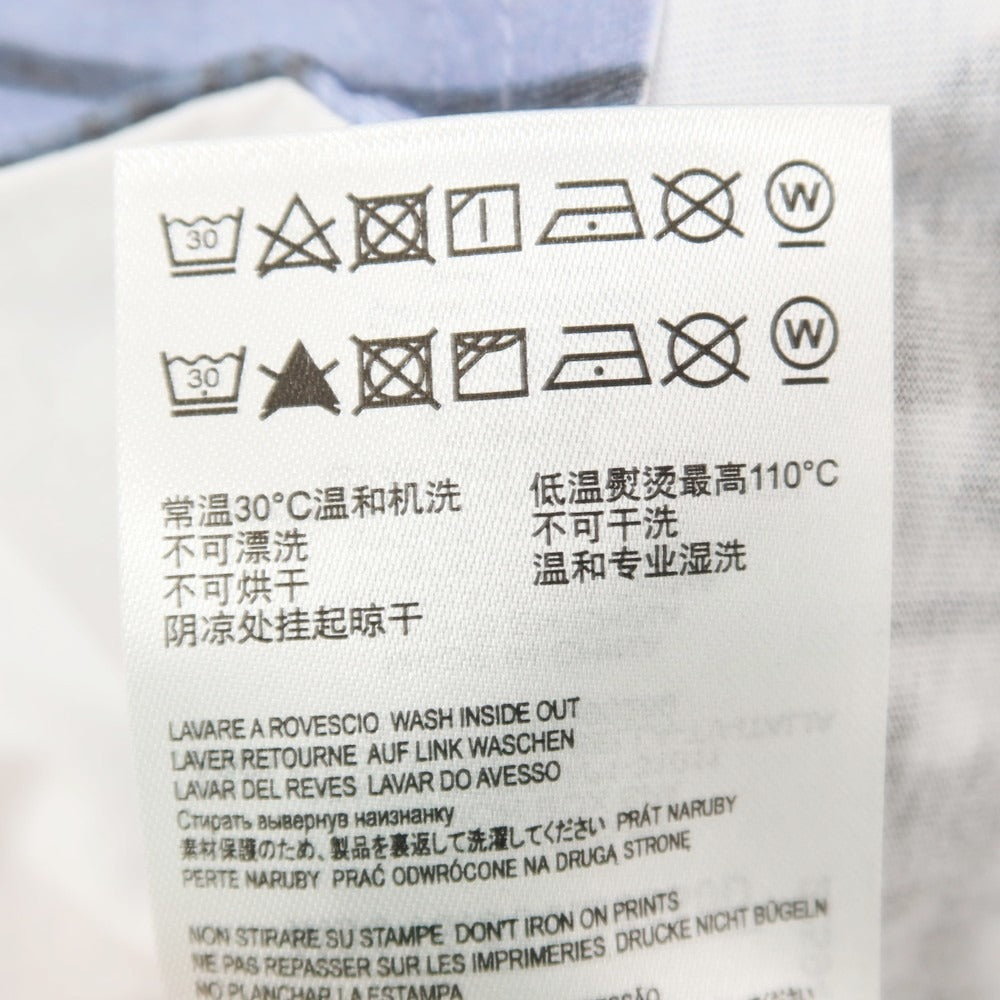 【中古】【未使用】リプレイ REPLAY コットン プリント クルーネック 半袖Ｔシャツ ホワイトxブルー【 S 】【 状態ランクS 】【 メンズ 】[APD]