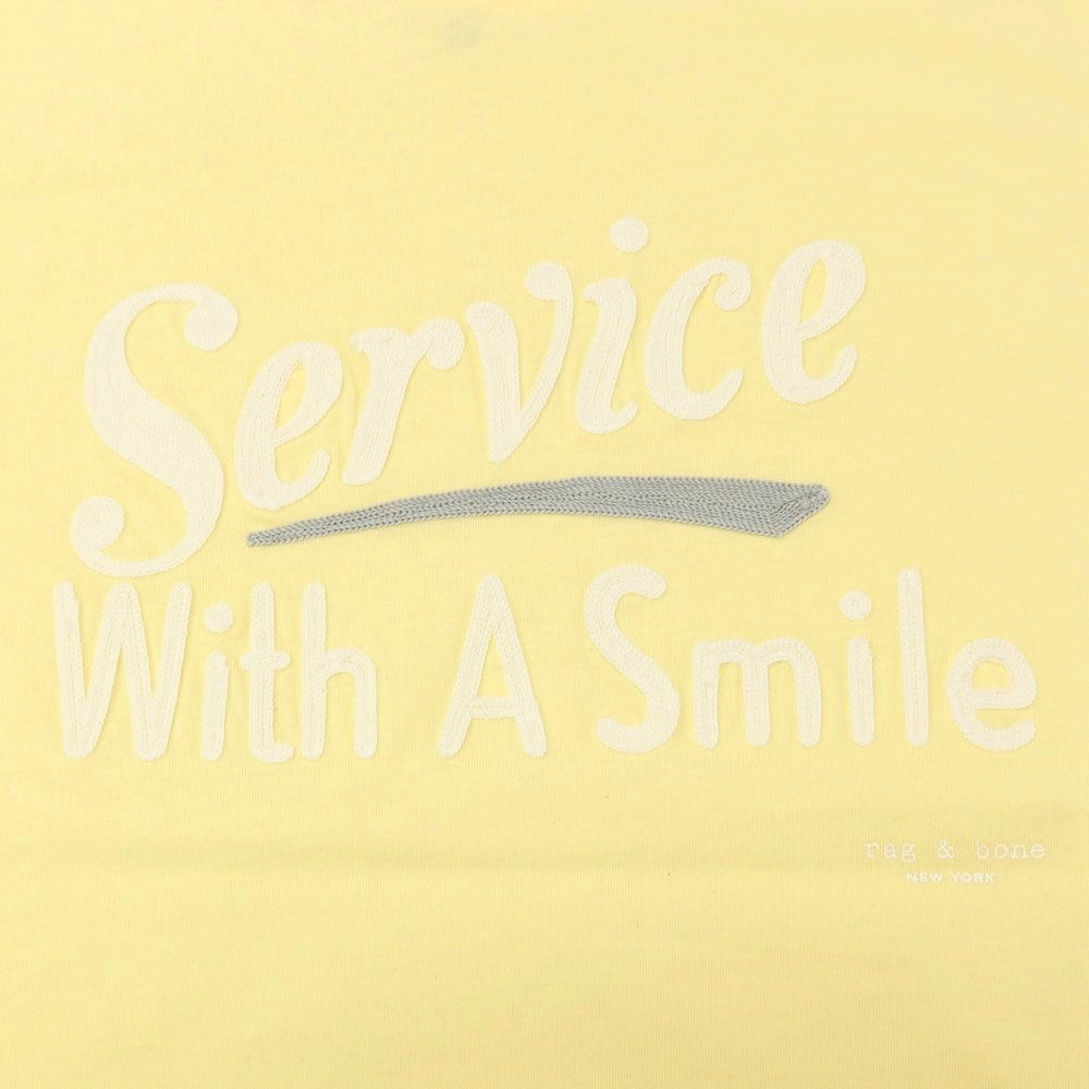【中古】【未使用】ラグアンドボーン rag &amp; bone コットン 刺しゅうロゴ クルーネック 半袖Ｔシャツ イエロー【サイズXS】【 状態ランクS 】【 メンズ 】[DPD]