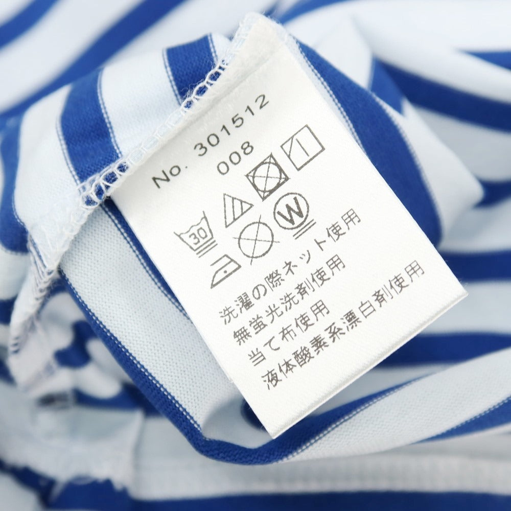 【中古】【未使用】ジーステージ g-stage コットン ボーダー クルーネック 半袖Ｔシャツ ブルーxライトブルー【サイズ50】【 状態ランクS 】【 メンズ 】