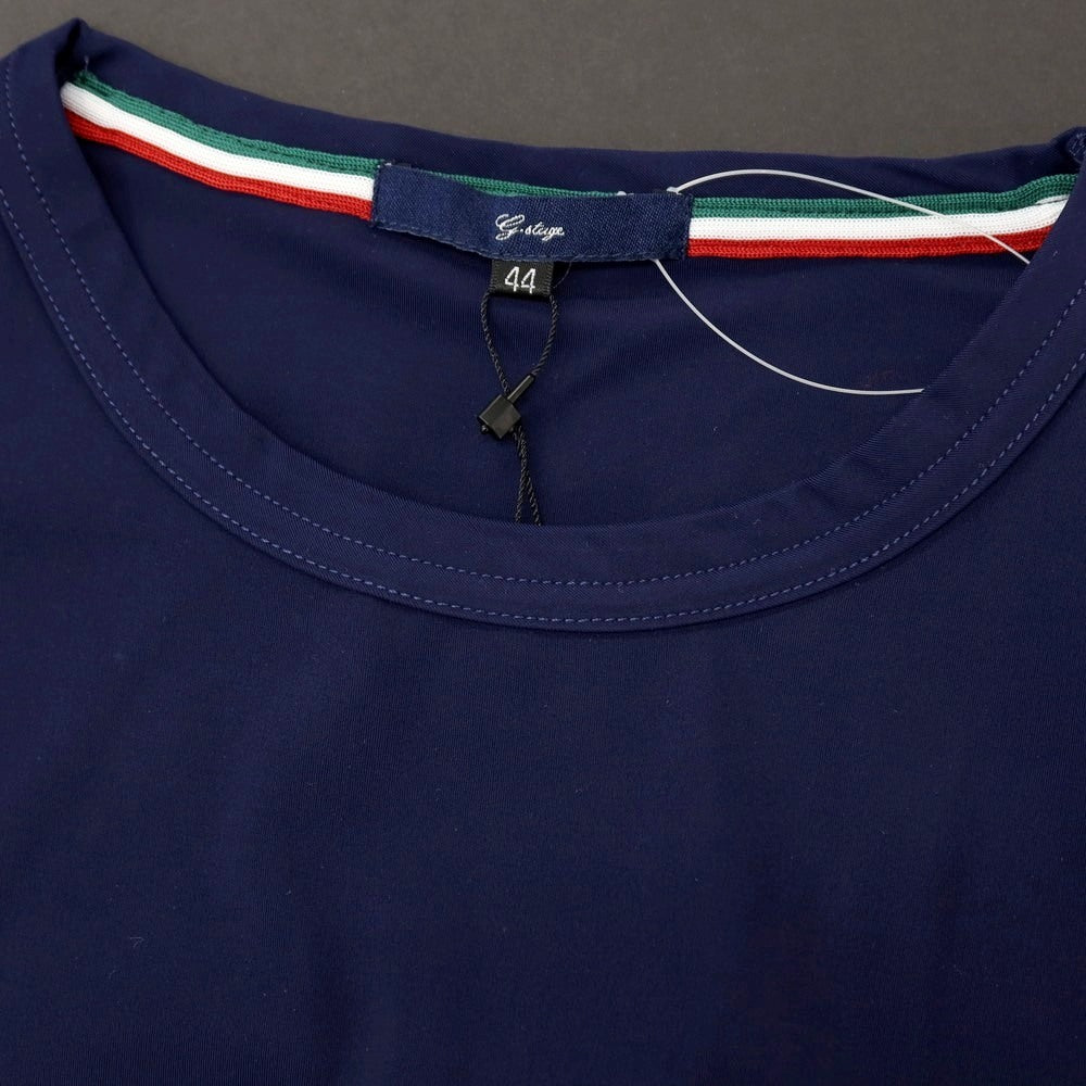 【中古】【未使用】ジーステージ g-stage ナイロン ジャージー クルーネック 半袖Ｔシャツ ネイビー【サイズ44】【 状態ランクS 】【 メンズ 】