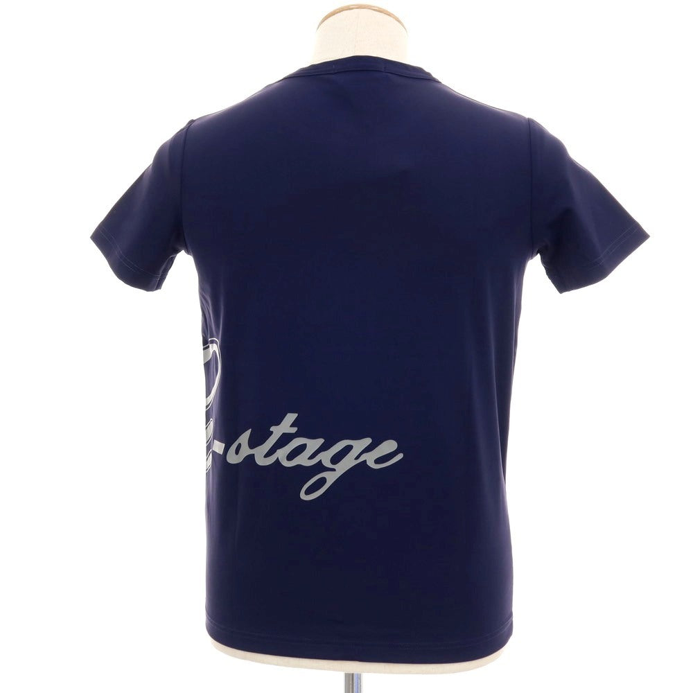 【中古】【未使用】ジーステージ g-stage ナイロン ジャージー クルーネック 半袖Ｔシャツ ネイビー【 サイズ44 】【 状態ランクS 】【 メンズ 】 [BPD]