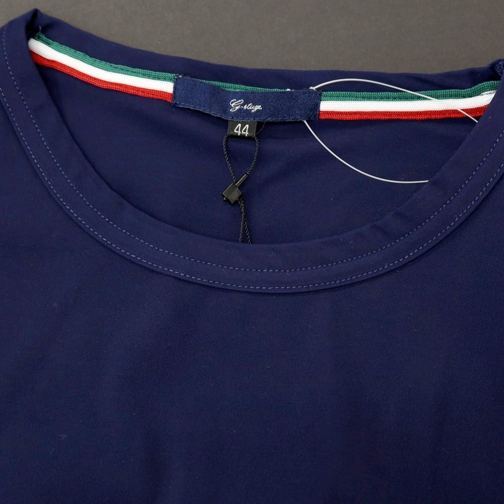 【中古】【未使用】ジーステージ g-stage ナイロン ジャージー クルーネック 半袖Ｔシャツ ネイビー【サイズ44】【 状態ランクS 】【 メンズ 】