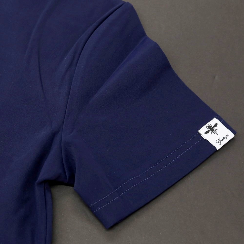 【中古】【未使用】ジーステージ g-stage ナイロン ジャージー クルーネック 半袖Ｔシャツ ネイビー【サイズ44】【 状態ランクS 】【 メンズ 】