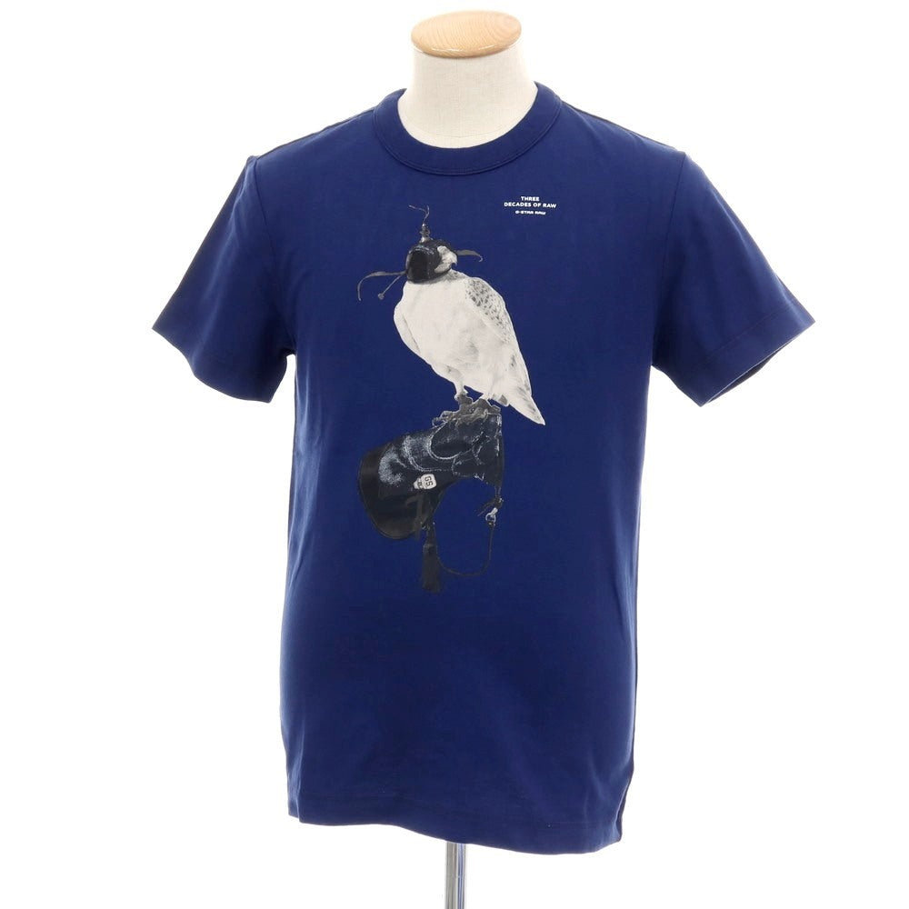 【中古】【未使用】ジースターロウ G-STAR RAW コットン クルーネック 半袖Ｔシャツ ネイビー【サイズXS】【 状態ランクS 】【 メンズ 】[DPD]