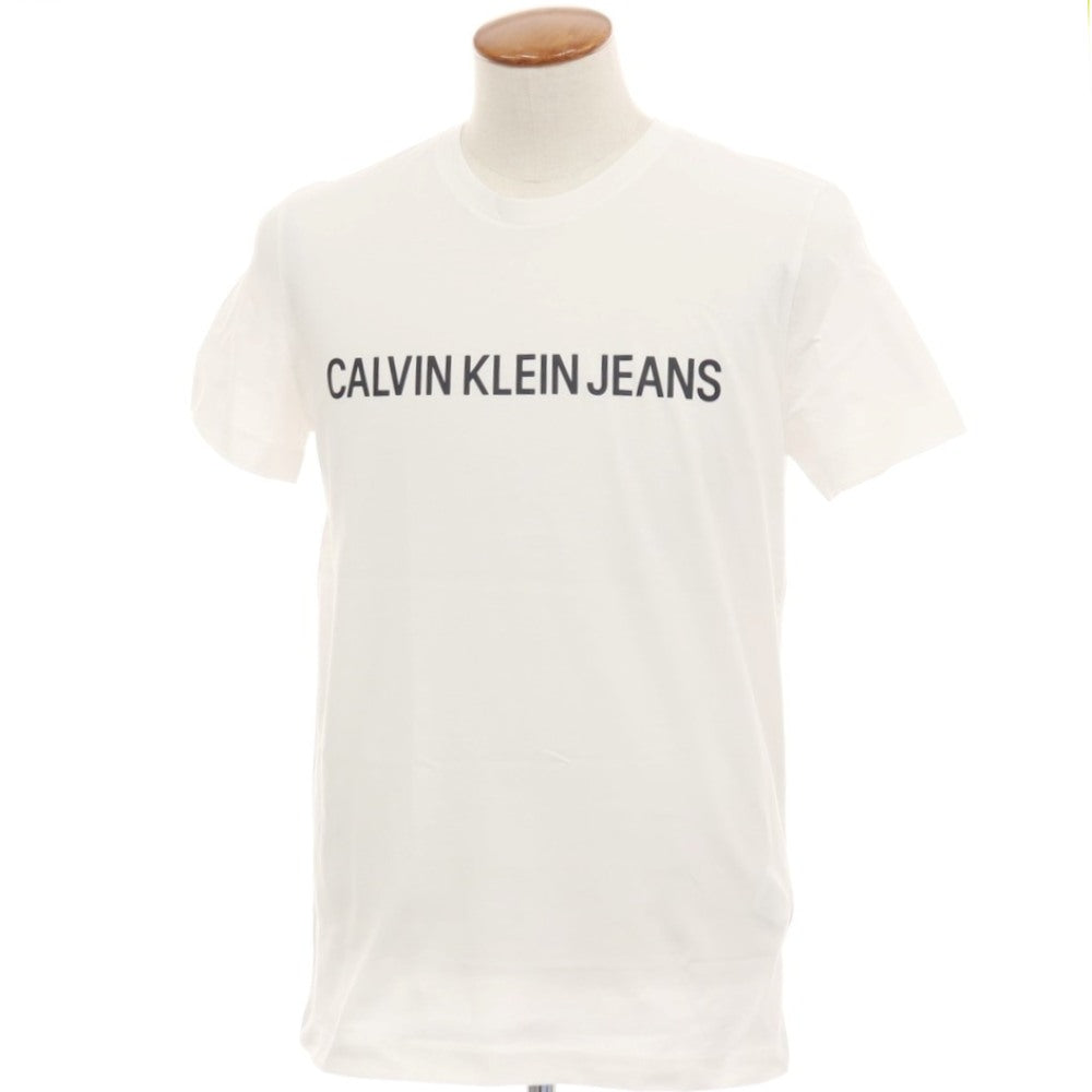 【中古】【未使用】カルバンクラインジーンズ Calvin klein Jeans コットン クルーネック 半袖Ｔシャツ ホワイト【 サイズM 】【 状態ランクS 】【 メンズ 】 [BPD]