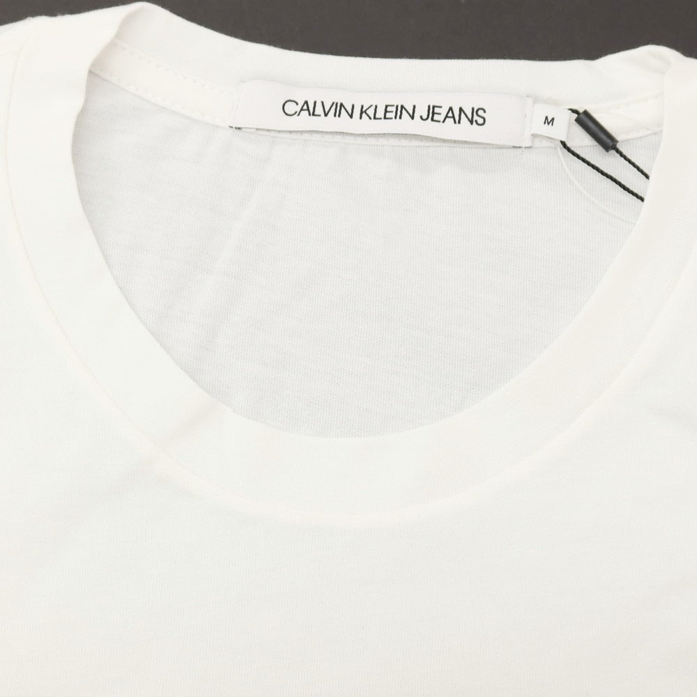 【中古】【未使用】カルバンクラインジーンズ Calvin klein Jeans コットン クルーネック 半袖Ｔシャツ ホワイト【 サイズM 】【 状態ランクS 】【 メンズ 】 [BPD]