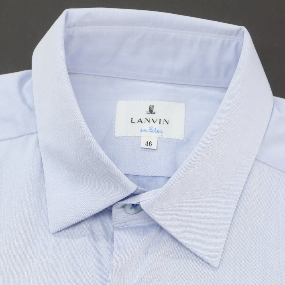 【中古】【未使用】ランバンオンブルー LANVIN en Bleu コットン レギュラーカラー ドレスシャツ ライトブルー【サイズ46】【 状態ランクS 】【 メンズ 】[CPD]