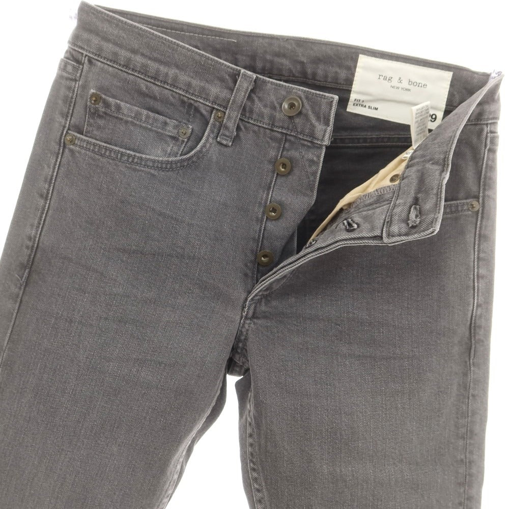 【中古】【未使用】ラグアンドボーン rag &amp; bone ストレッチ コットン デニムパンツ ジーンズ グレー【サイズ29】【 状態ランクS 】【 メンズ 】[CPD]