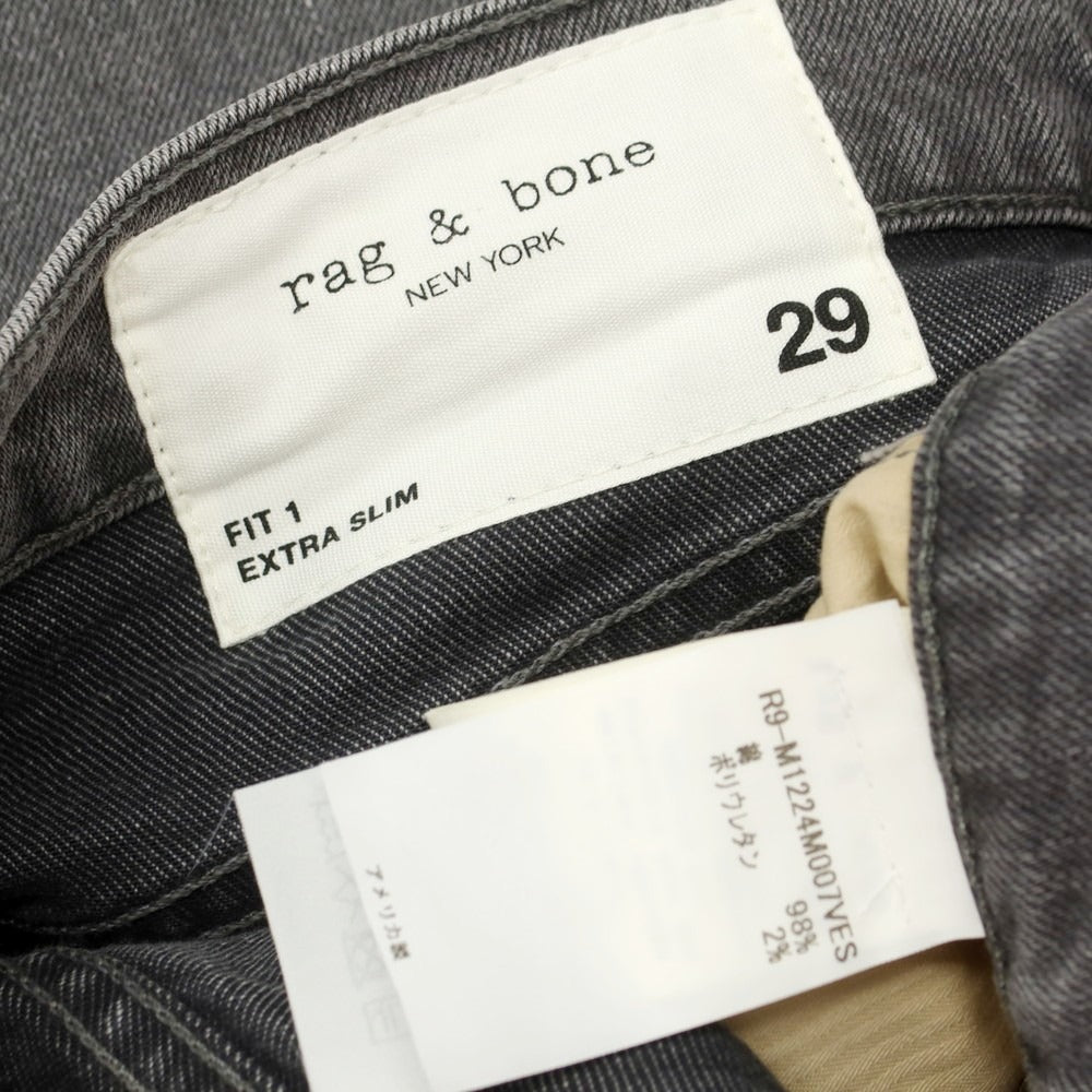 【中古】【未使用】ラグアンドボーン rag &amp; bone ストレッチ コットン デニムパンツ ジーンズ グレー【サイズ29】【 状態ランクS 】【 メンズ 】[CPD]