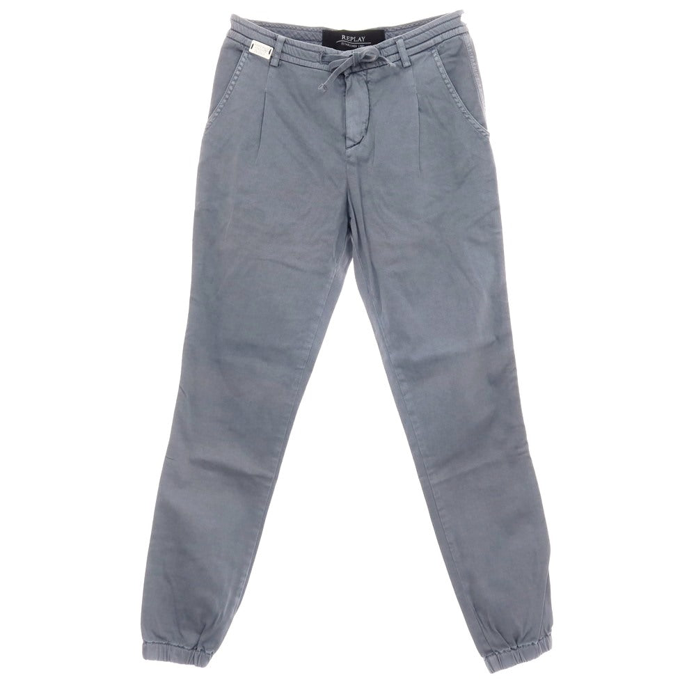 【中古】【未使用】リプレイ REPLAY ストレッチ コットン ジョガーパンツ イージーパンツ グレイッシュブルー【サイズ28】【 状態ランクS 】【 メンズ 】