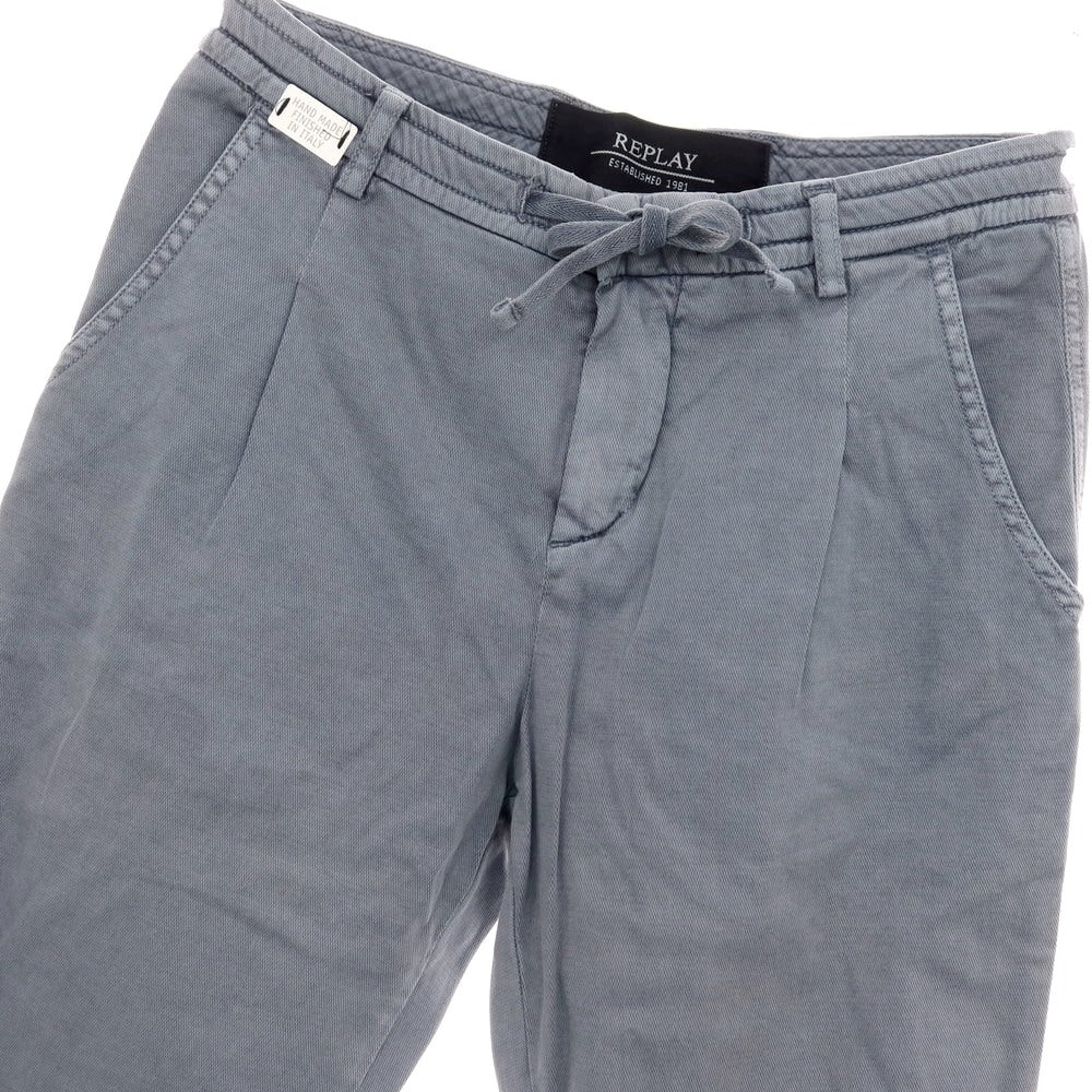 【中古】【未使用】リプレイ REPLAY ストレッチ コットン ジョガーパンツ イージーパンツ グレイッシュブルー【サイズ28】【 状態ランクS 】【 メンズ 】