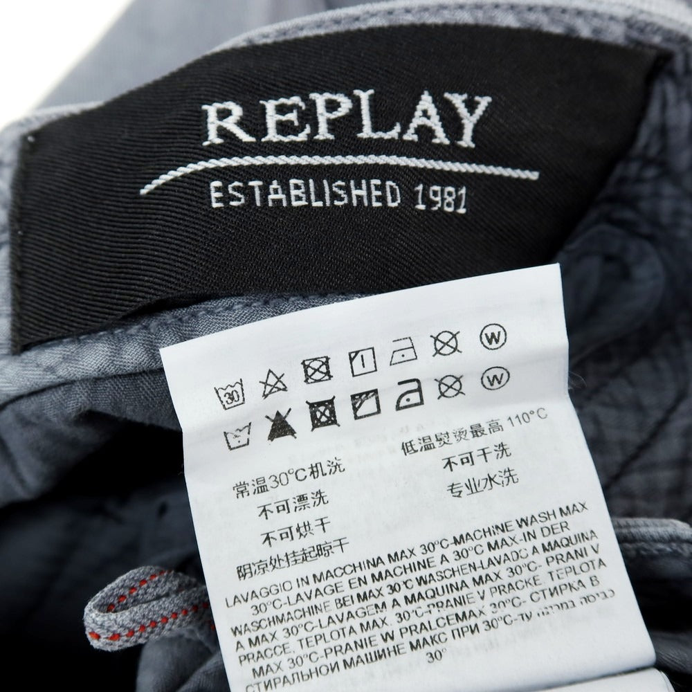 【SALE30%OFF/返品不可】【中古】【未使用】リプレイ REPLAY ストレッチ コットン ジョガーパンツ イージーパンツ グレイッシュブルー【 サイズ28 】【 状態ランクS 】【 メンズ 】
