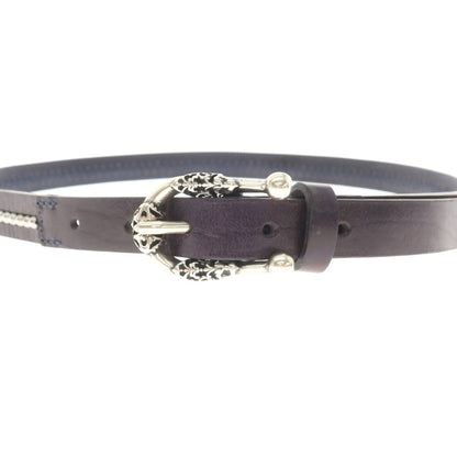 【中古】【未使用】リプレイ REPLAY カウレザー スタッズ ベルト ネイビーxシルバー【 80（紙タグ表記） 】【 状態ランクS 】【 メンズ 】