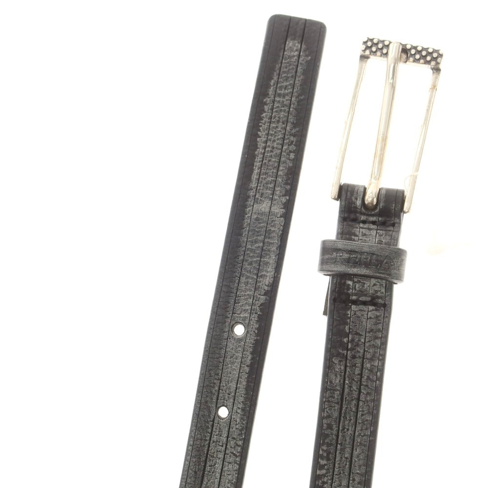 【中古】【未使用】リプレイ REPLAY カウレザー ベルト ブラックxシルバー【 85（紙タグ表記） 】【 状態ランクS 】【 メンズ 】