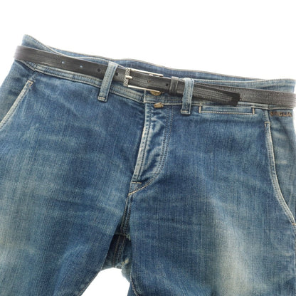 【中古】【未使用】リプレイ REPLAY カウレザー ベルト ブラックxシルバー【 85（紙タグ表記） 】【 状態ランクS 】【 メンズ 】