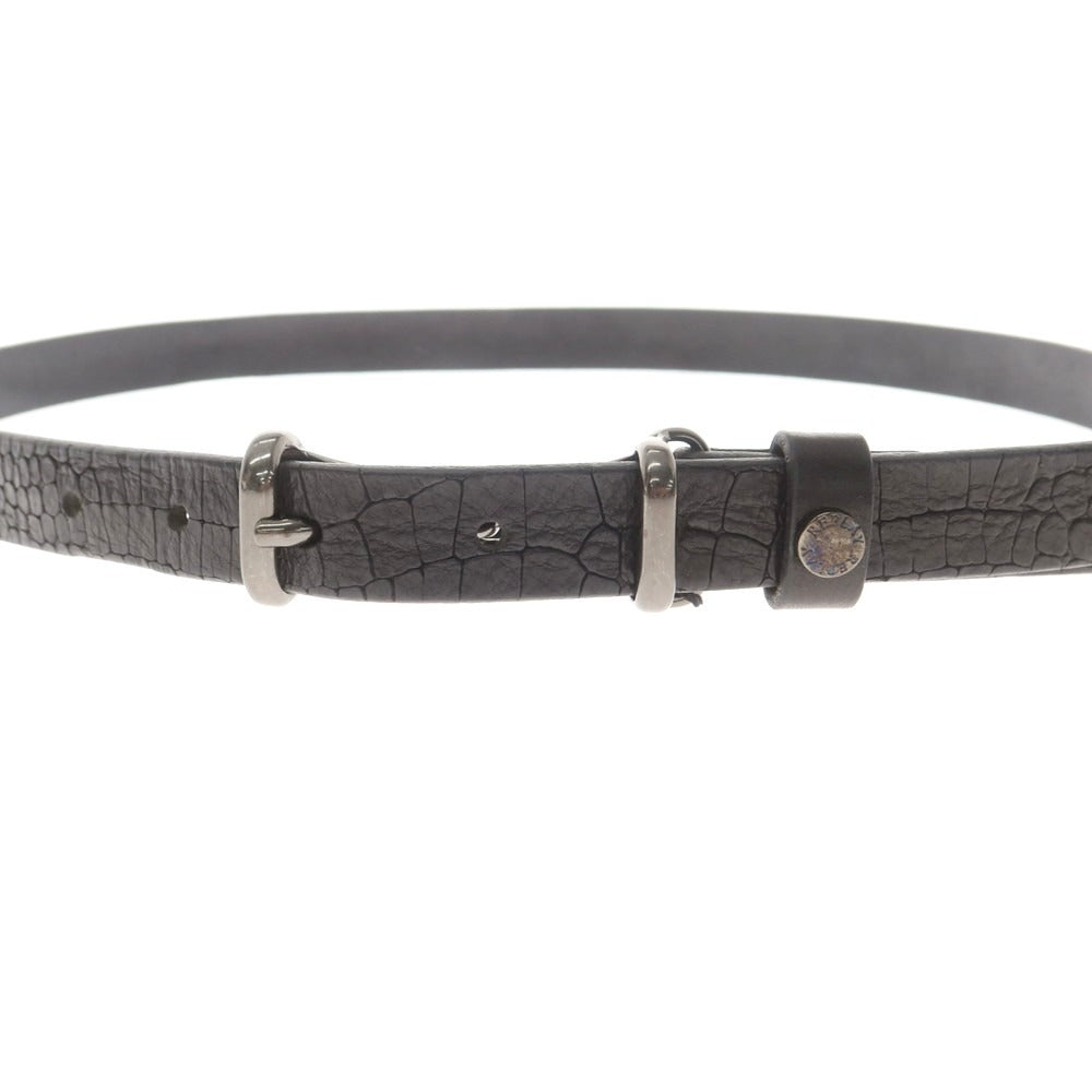 【中古】【未使用】リプレイ REPLAY カウレザー ベルト ブラック【 85（紙タグ表記） 】【 状態ランクS 】【 メンズ 】