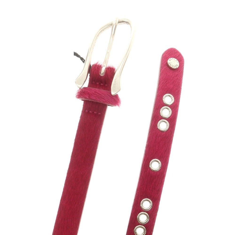 【中古】【未使用】リプレイ REPLAY ハラコレザー ベルト ピンクxシルバー【 サイズ80（紙タグ表記） 】【 状態ランクS 】【 メンズ 】 [BPD]