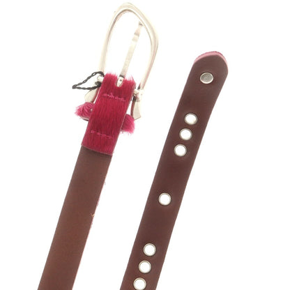 【中古】【未使用】リプレイ REPLAY ハラコレザー ベルト ピンクxシルバー【 80（紙タグ表記） 】【 状態ランクS 】【 メンズ 】