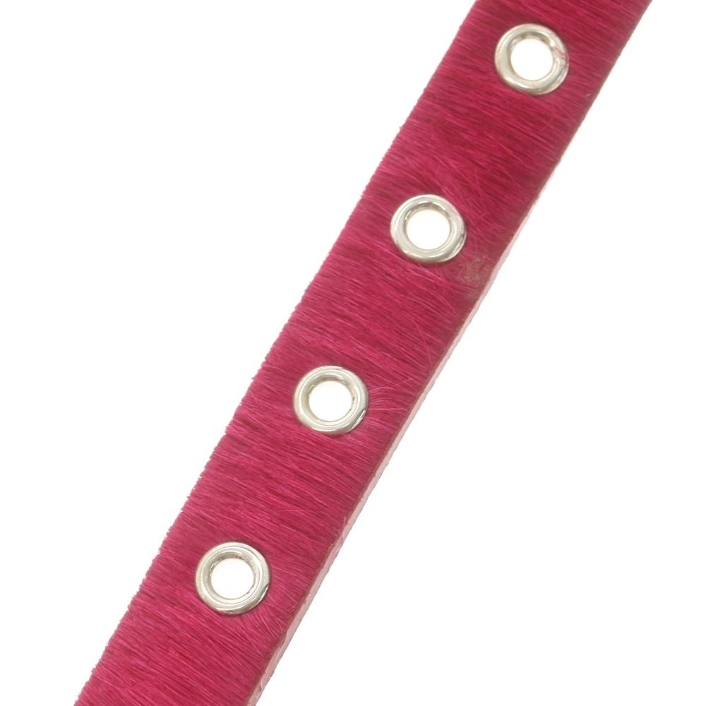 【中古】【未使用】リプレイ REPLAY ハラコレザー ベルト ピンクxシルバー【 80（紙タグ表記） 】【 状態ランクS 】【 メンズ 】