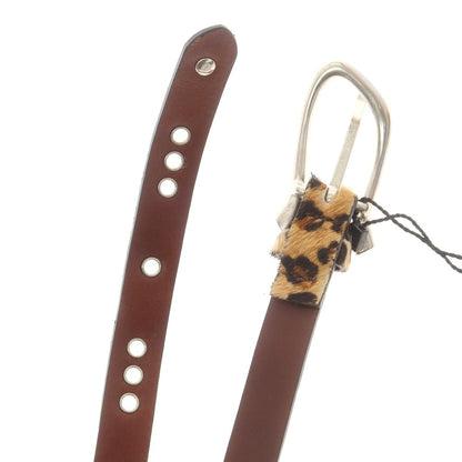 【中古】【未使用】リプレイ REPLAY ハラコレザー レオパード柄 ベルト ベージュxブラウン×シルバー【 80（紙タグ表記） 】【 状態ランクS 】【 メンズ 】