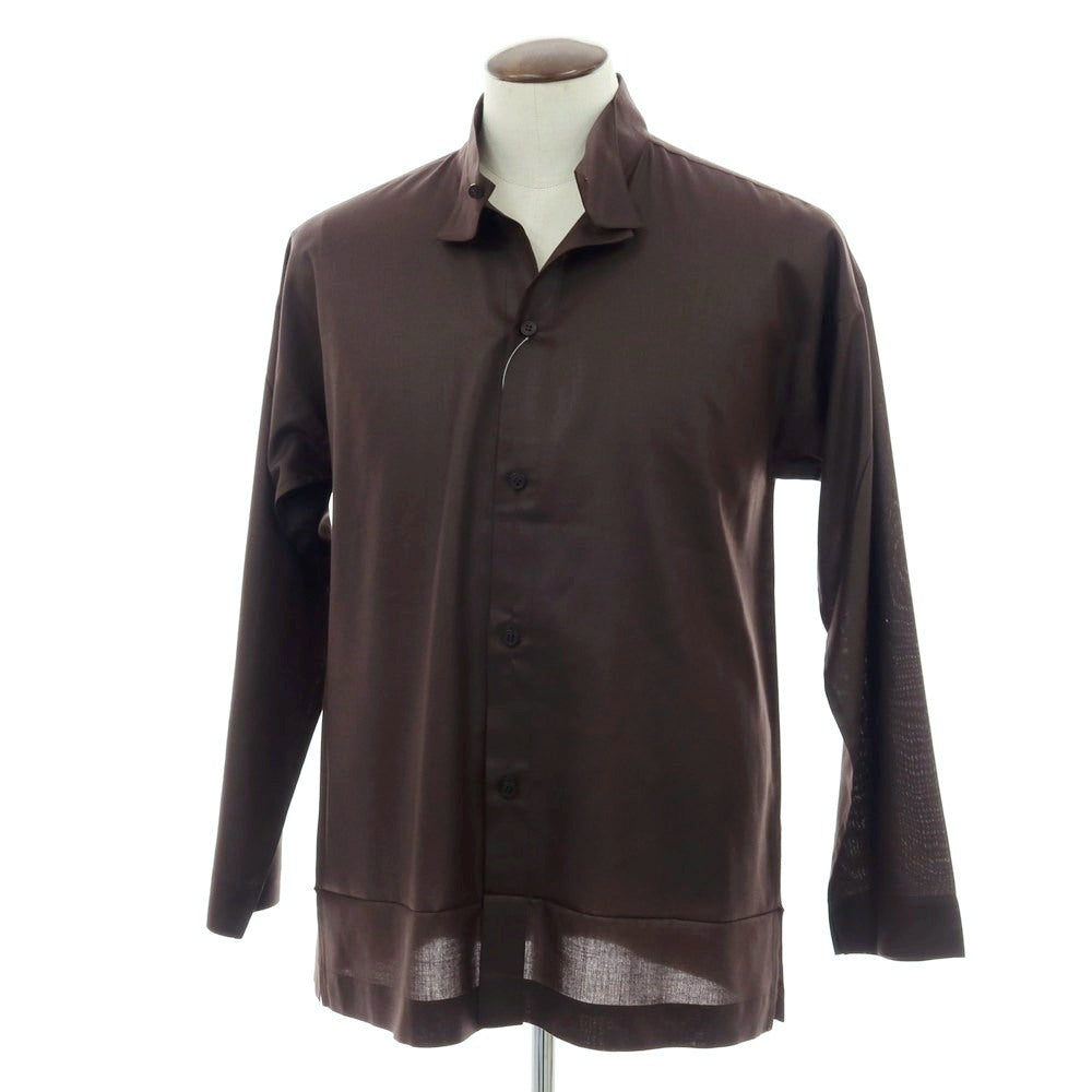 【中古】オム プリッセ イッセイミヤケ HOMME PLISSE ISSEY MIYAKE 2025年秋冬 ポリエステル系 カジュアルシャツ ダークブラウン【 表記なし（L位） 】【 状態ランクA 】【 メンズ 】