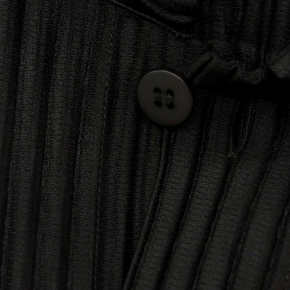 【中古】オム プリッセ イッセイミヤケ HOMME PLISSE ISSEY MIYAKE 2025年秋冬 ポリエステル系 プリーツ 長袖ポロシャツ ブラック【 表記なし（L位） 】【 状態ランクA 】【 メンズ 】